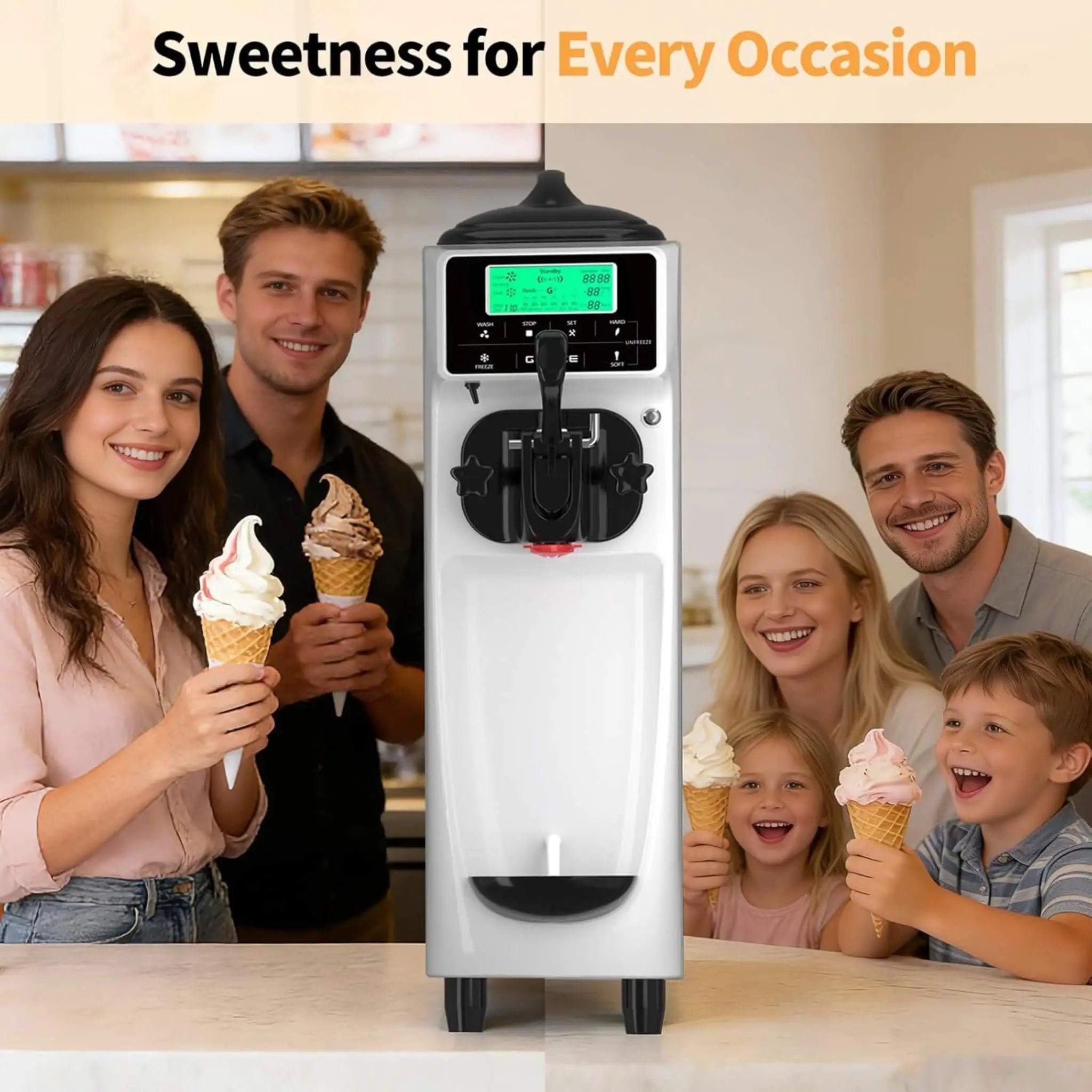 1.6-Gal Single-Flavor Soft Serve Ice Cream Maker With Pre Cool (SAK96024) by SAKSBY WHOLESALE