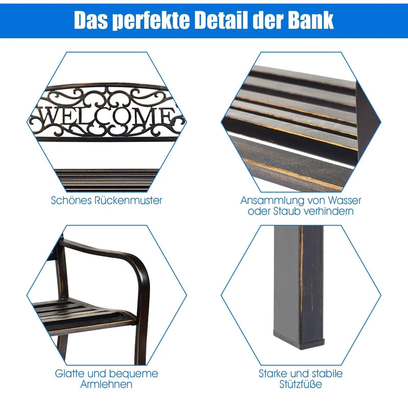 Outdoor Furniture Steel Frame Porch Garden Bench by DirectDeals