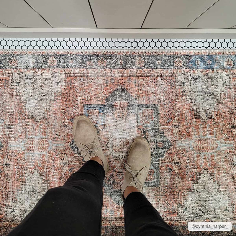Rosman Distressed Washable Area Rug by Boutique Rugs
