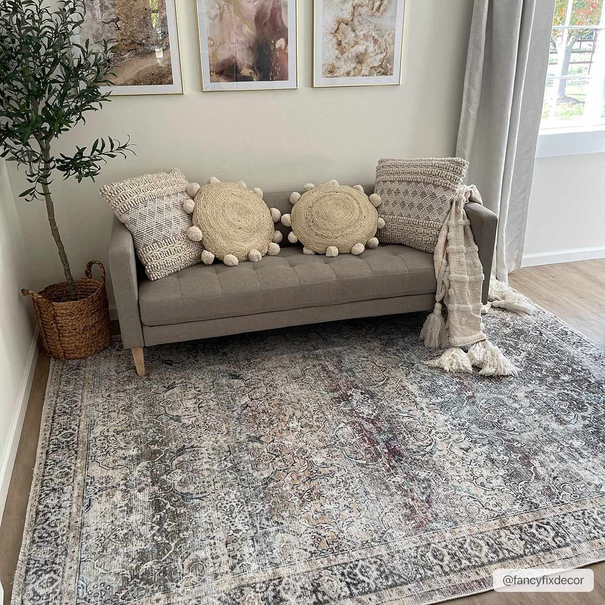 Olive Holi-2304 Washable Area Rug by Boutique Rugs