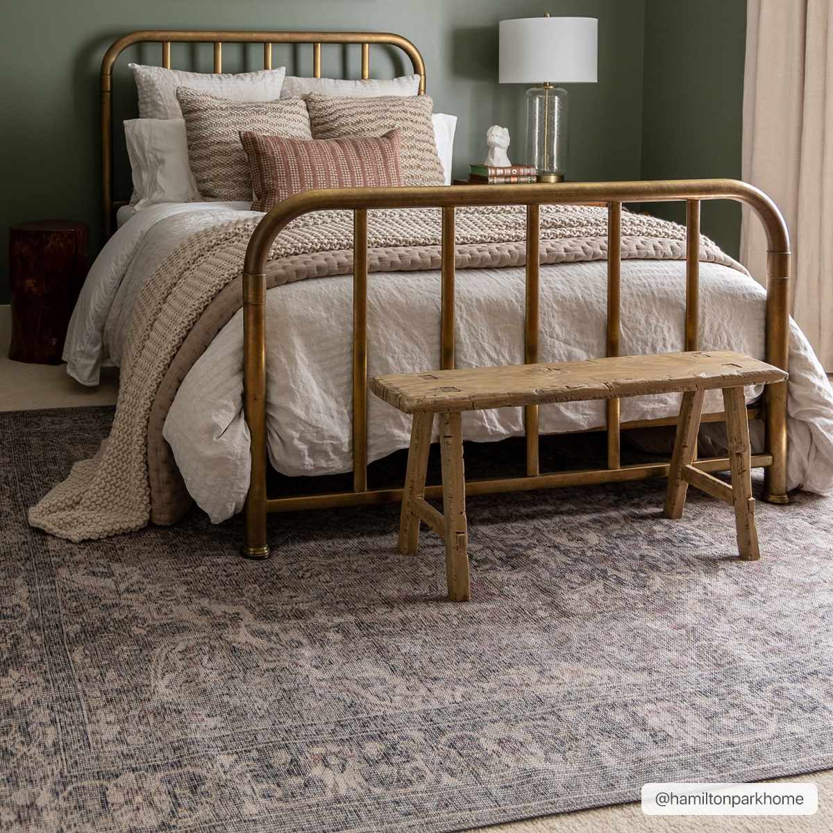 Greenpoint Dusty Blue Washable Rug by Boutique Rugs