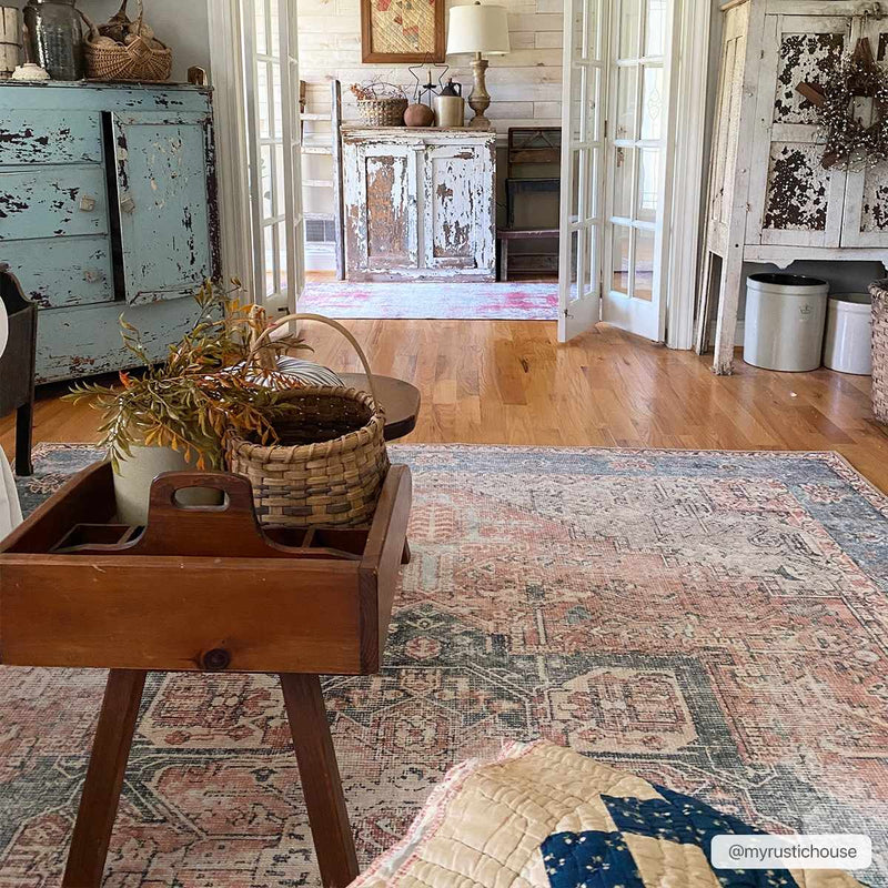 Rosman Distressed Washable Rug by Hauteloom