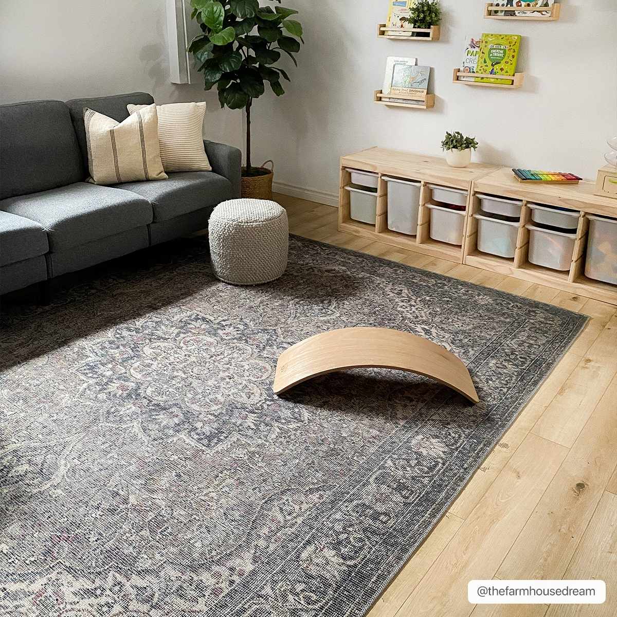 Greenpoint Dusty Blue Washable Rug by Boutique Rugs