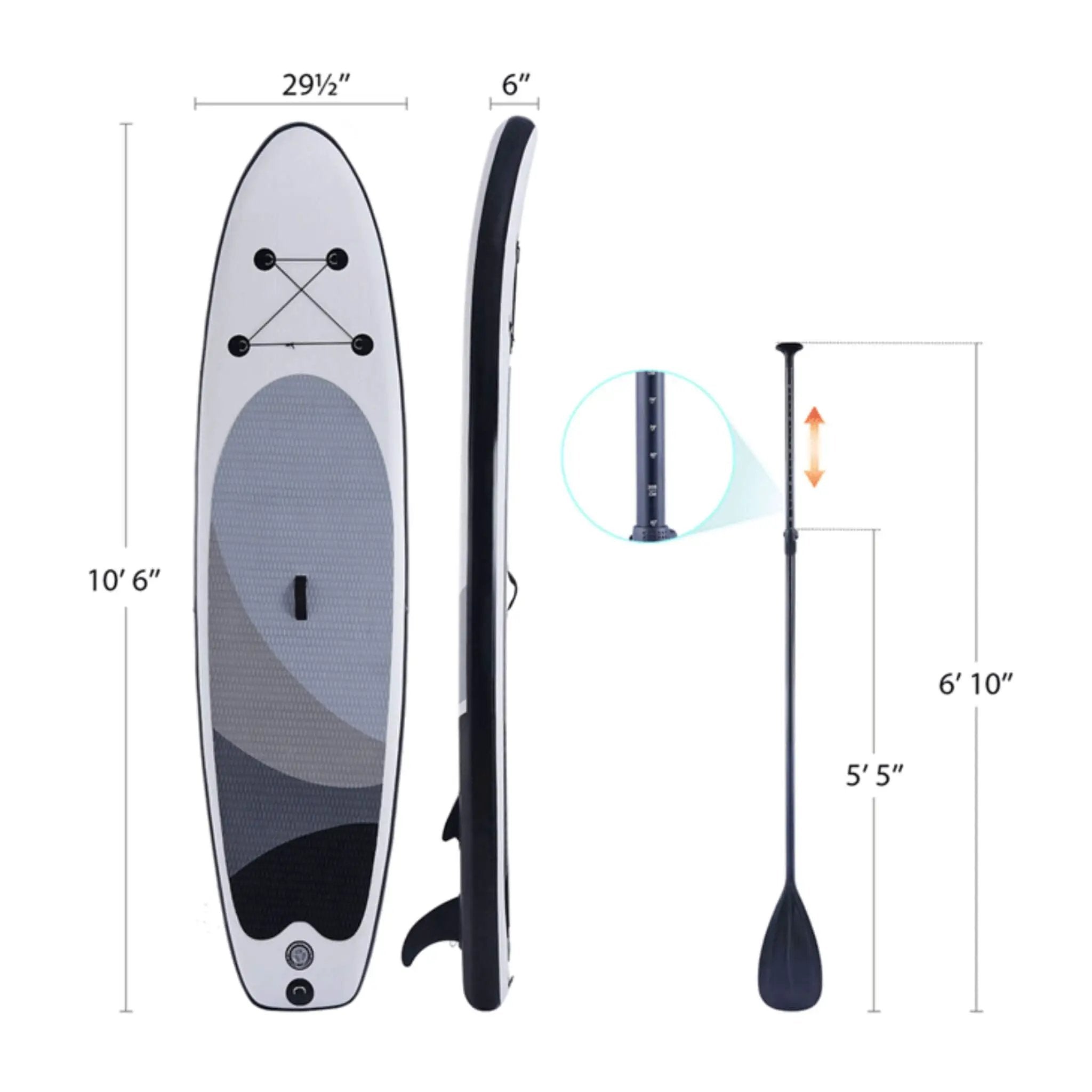 10FT Inflatable Blow Up SUP Paddle Board W/ Carrying Bag & Pump (SAK43678) by SAKSBY WHOLESALE