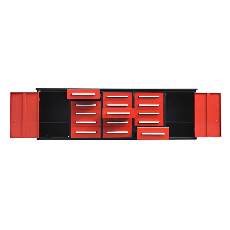 10ft Workbench Storage Cabinet with 15 Drawers & 2 Cabinets by Chery Industrial