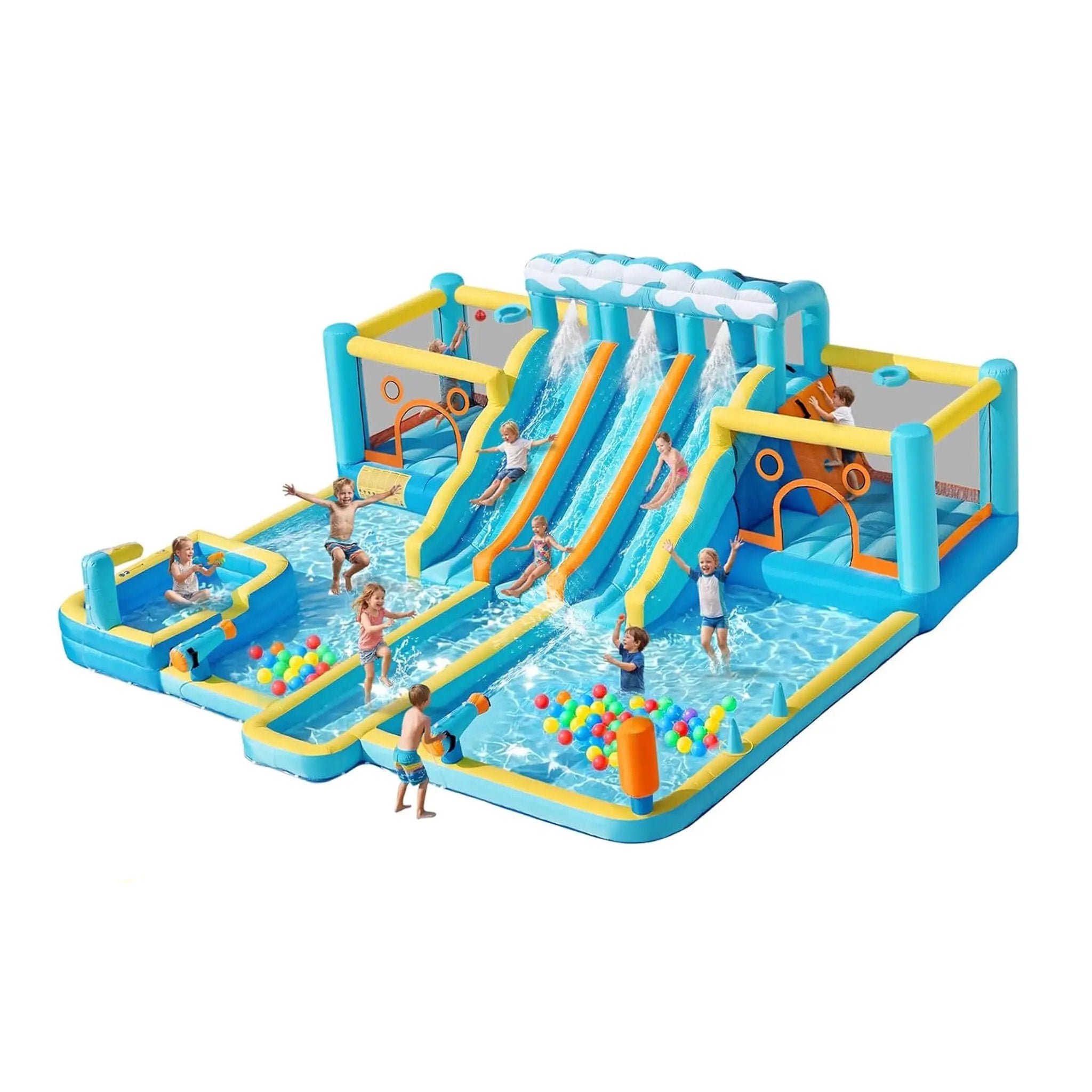 10-in-1 Inflatable Water Slide Bounce House With Blower (SAK26370) by SAKSBY WHOLESALE