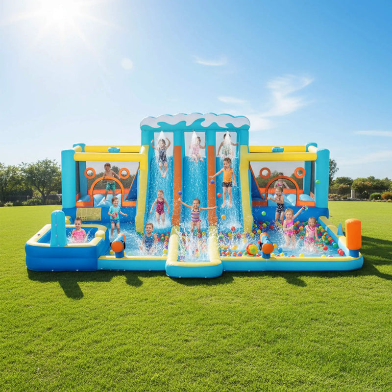 10-in-1 Inflatable Water Slide Bounce House With Blower (SAK26370) by SAKSBY WHOLESALE