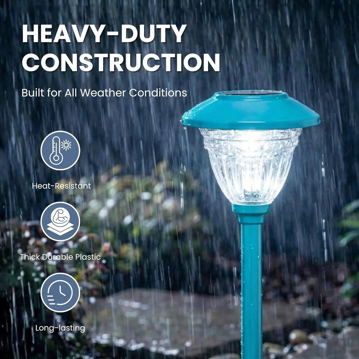 10 Pack Solar Pathway LED Lights Outdoor-Stainless Steel ( Turquoise ) by Outdoor Solar Outlet