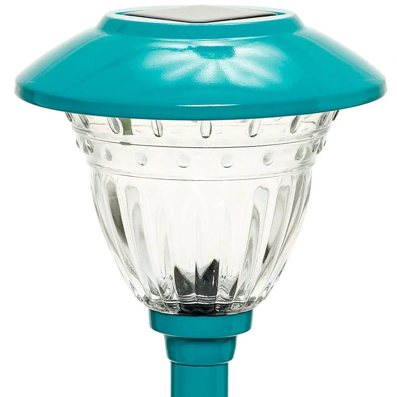 10 Pack Solar Pathway LED Lights Outdoor-Stainless Steel ( Turquoise ) by Outdoor Solar Outlet