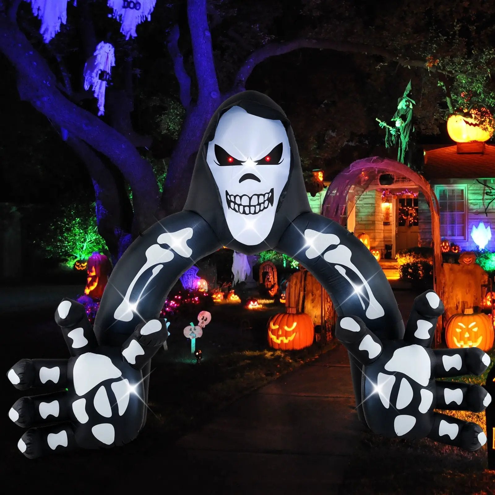 Halloween Inflatable Grim Reaper Archway with Stakes and Water Bags by DirectDeals