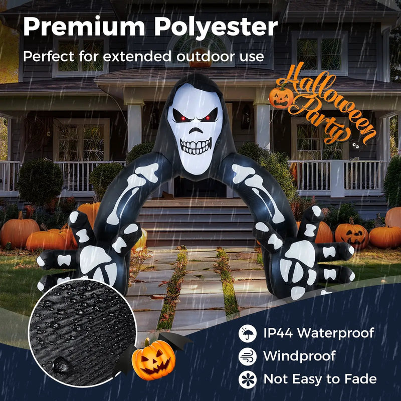 Halloween Inflatable Grim Reaper Archway with Stakes and Water Bags by DirectDeals