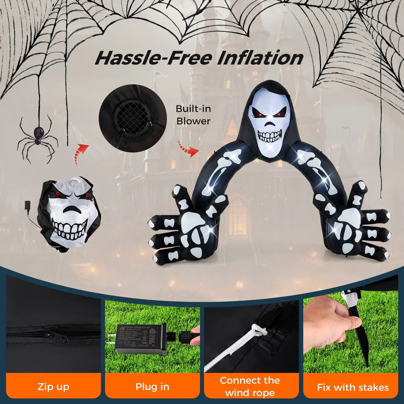 Halloween Inflatable Grim Reaper Archway with Stakes and Water Bags by DirectDeals