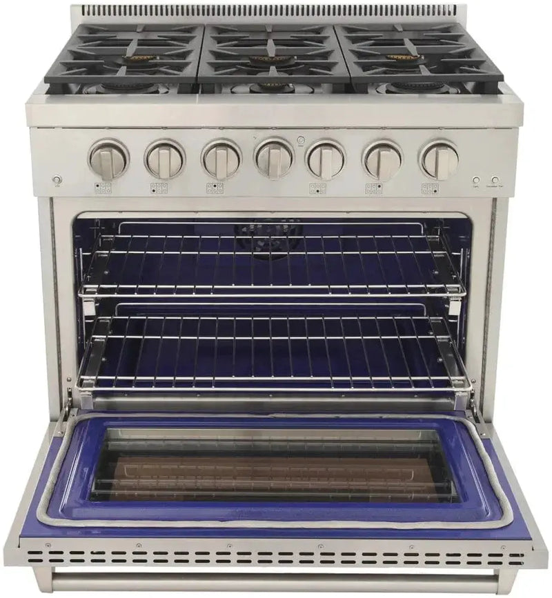 Kucht 36" Freestanding Professional Gas Range Liquid Propane KFX3600X/LP-S by Farmhouse Kitchen and Bath