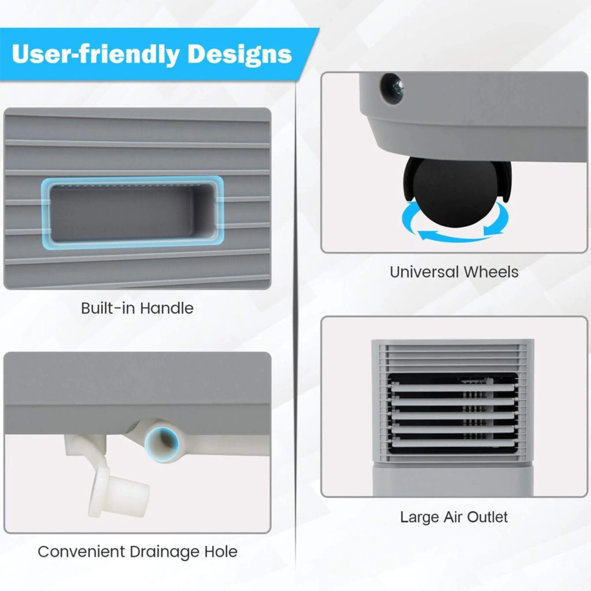 10K BTU Portable Room Air Conditioner Unit With Dehumidifier And Fan Mode (SAK30782) by SAKSBY WHOLESALE