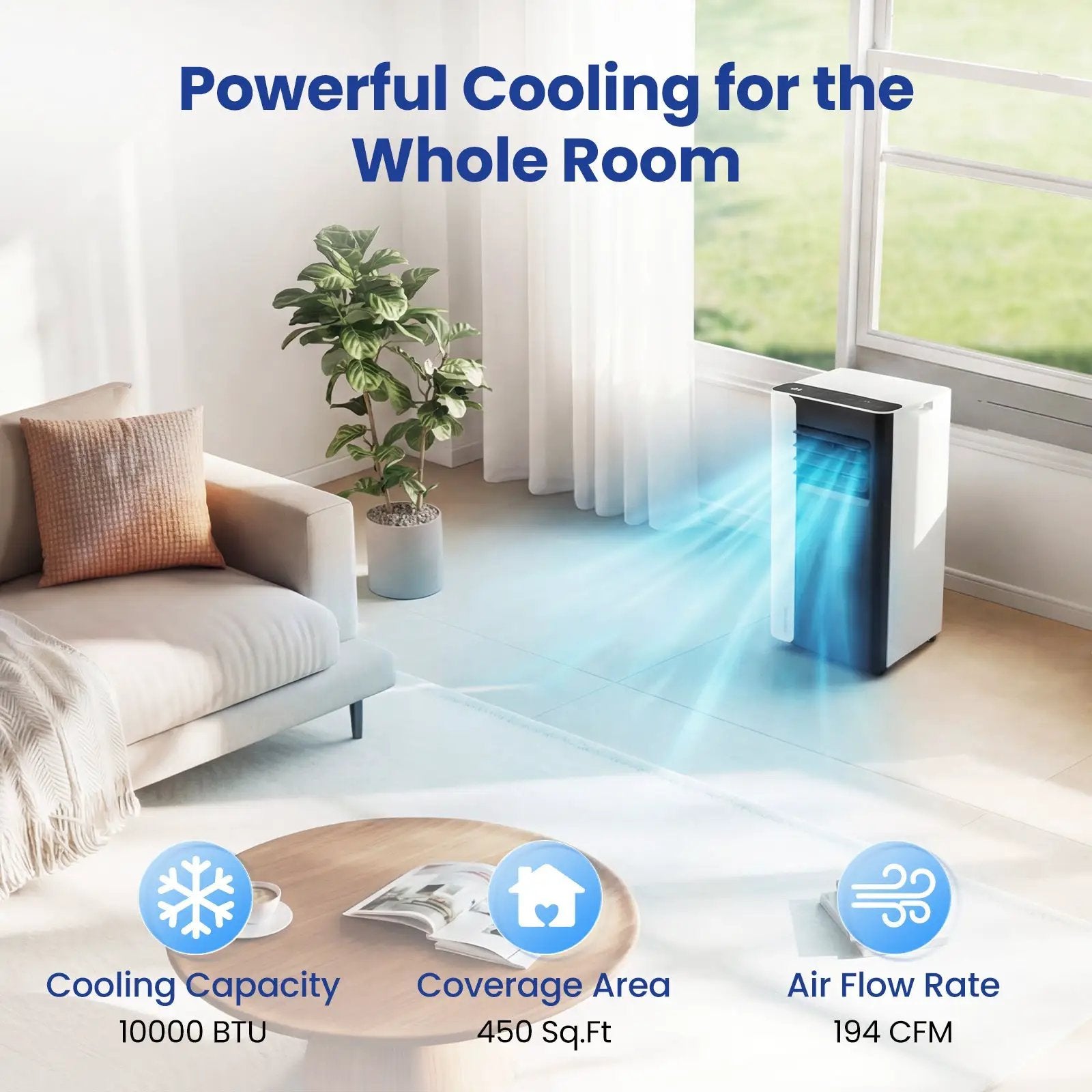 10000 BTU 3 in 1 Portable Air Conditioner with Fan and Dehumidifier Model by DirectDeals
