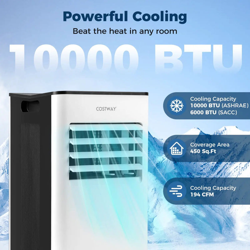 10000 BTU Portable Air Conditioner with Fan and Dehumidifier and LED Display by DirectDeals