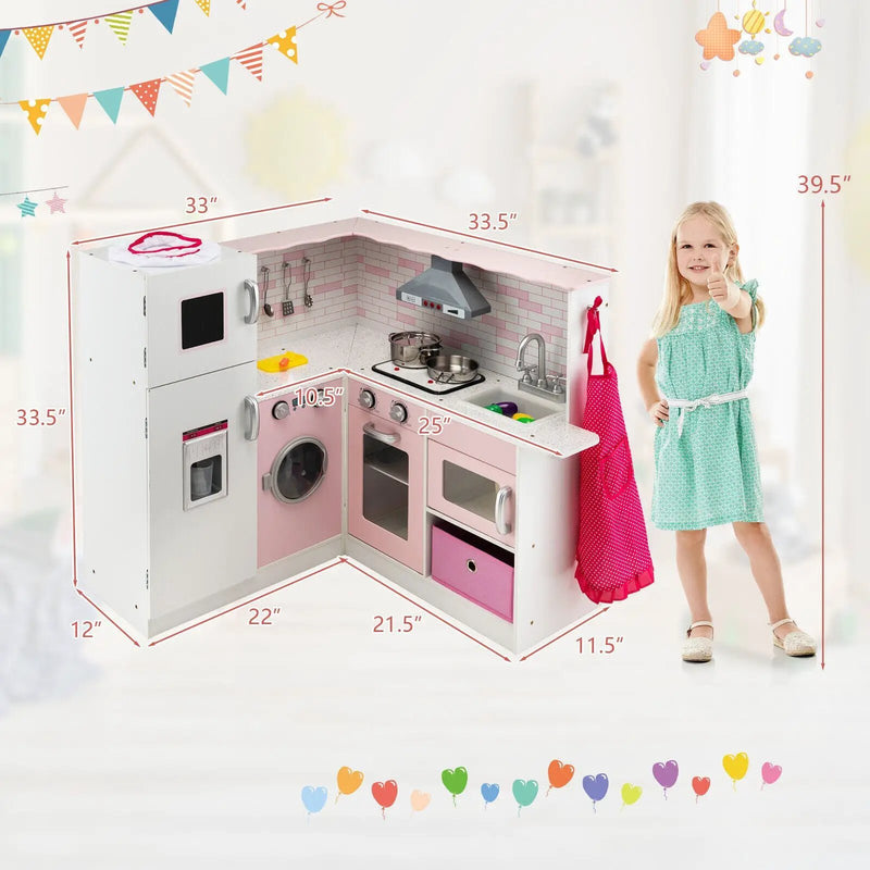 Corner Play Kitchen Wooden Toy Set with Sound and Light by DirectDeals