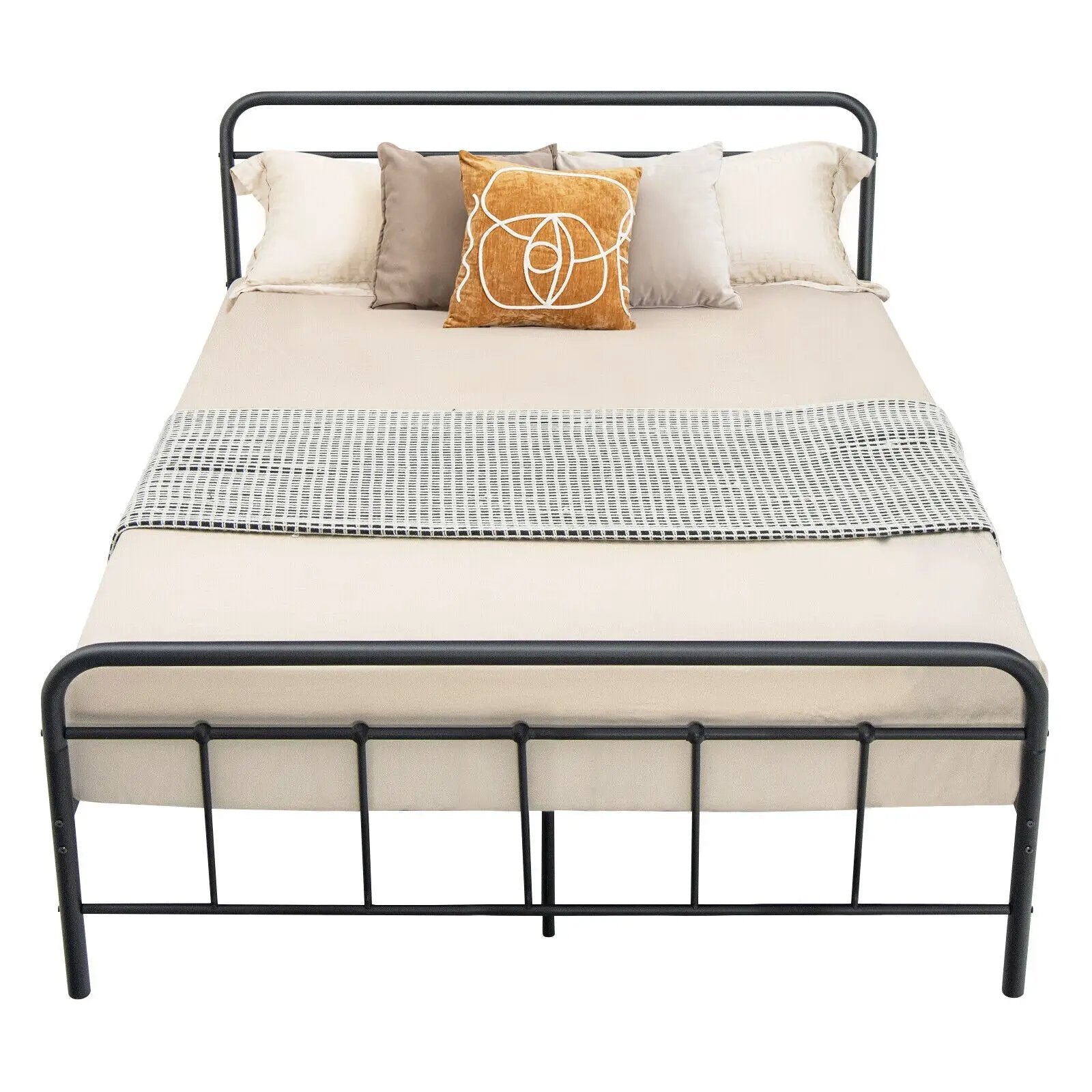 Heavy Duty Metal Platform Bed Frame with Headboard by DirectDeals