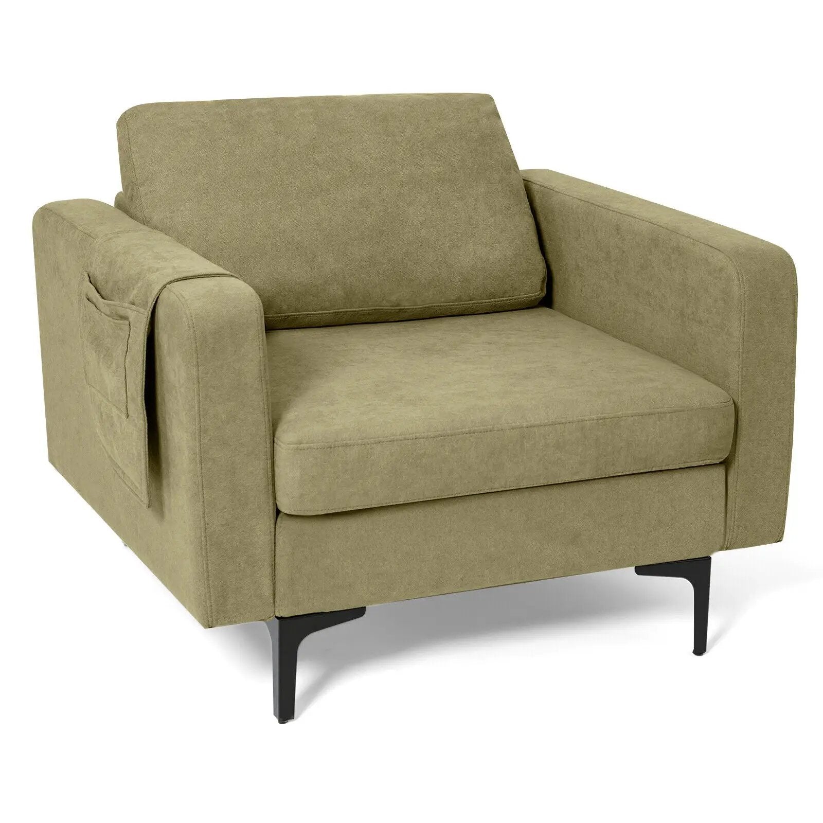 Modern Accent Armchair with Side Storage Pocket by DirectDeals