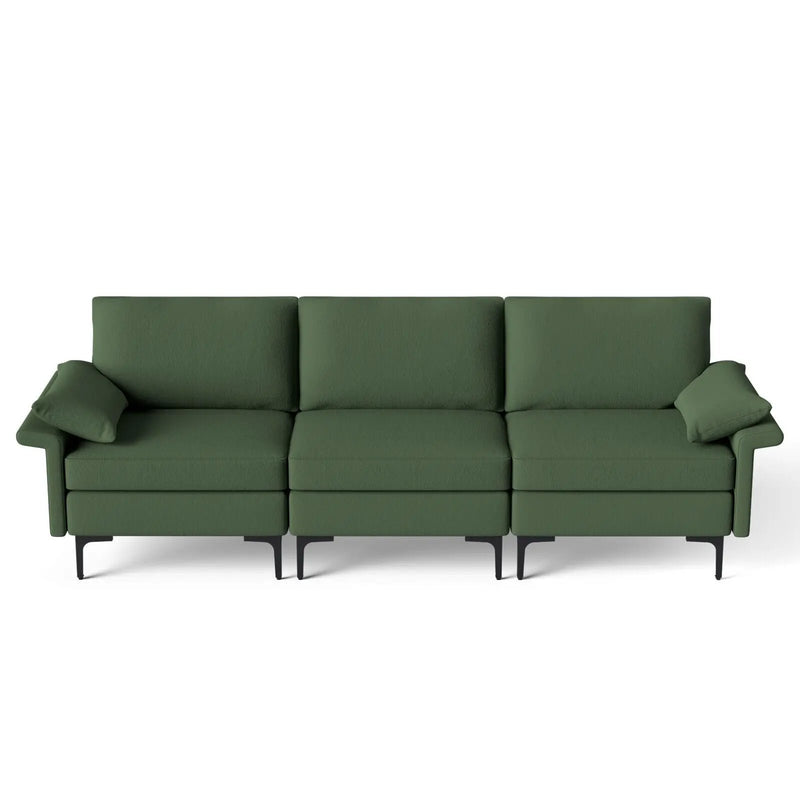 Large 3-Seat Sofa Sectional with Metal Legs for 3-4 people by DirectDeals