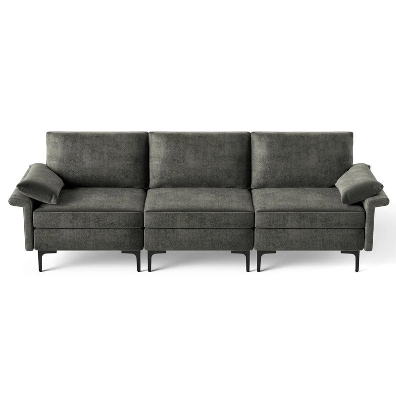 Large 3-Seat Sofa Sectional with Metal Legs for 3-4 people by DirectDeals