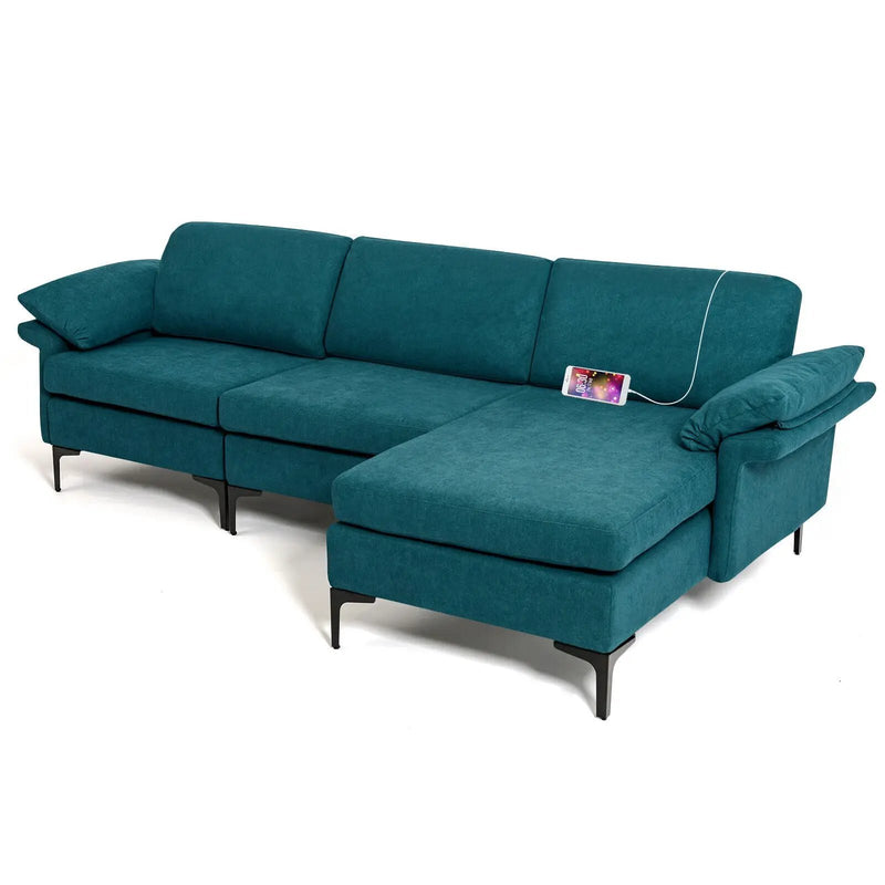 Extra Large Modular L-shaped Sectional Sofa with Reversible Chaise for 4-5 People by DirectDeals