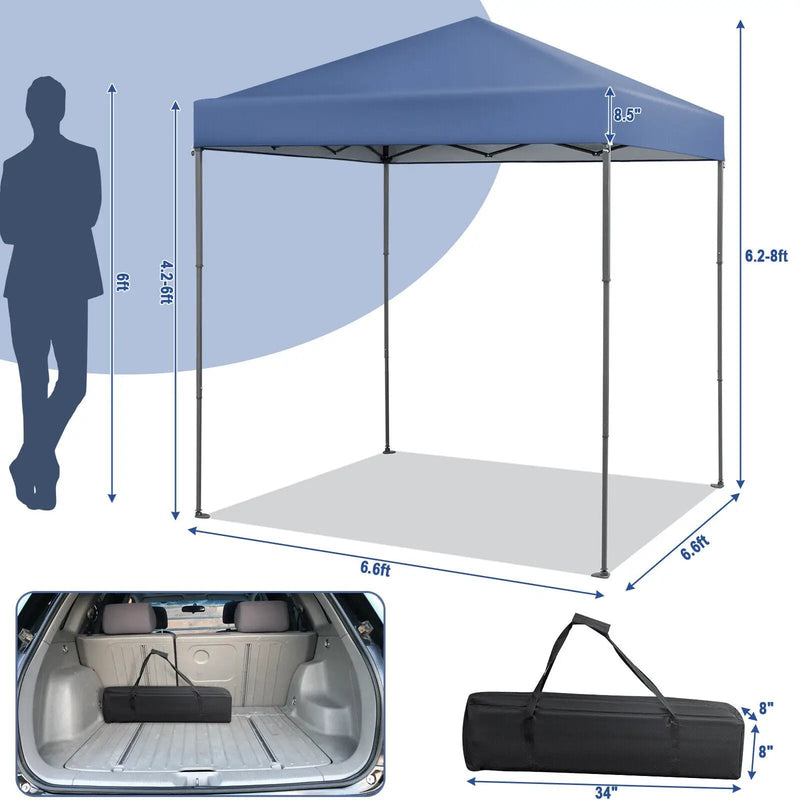 6.6 x 6.6 Feet Outdoor Pop-up Canopy Tent with UPF 50+ Sun Protection by DirectDeals
