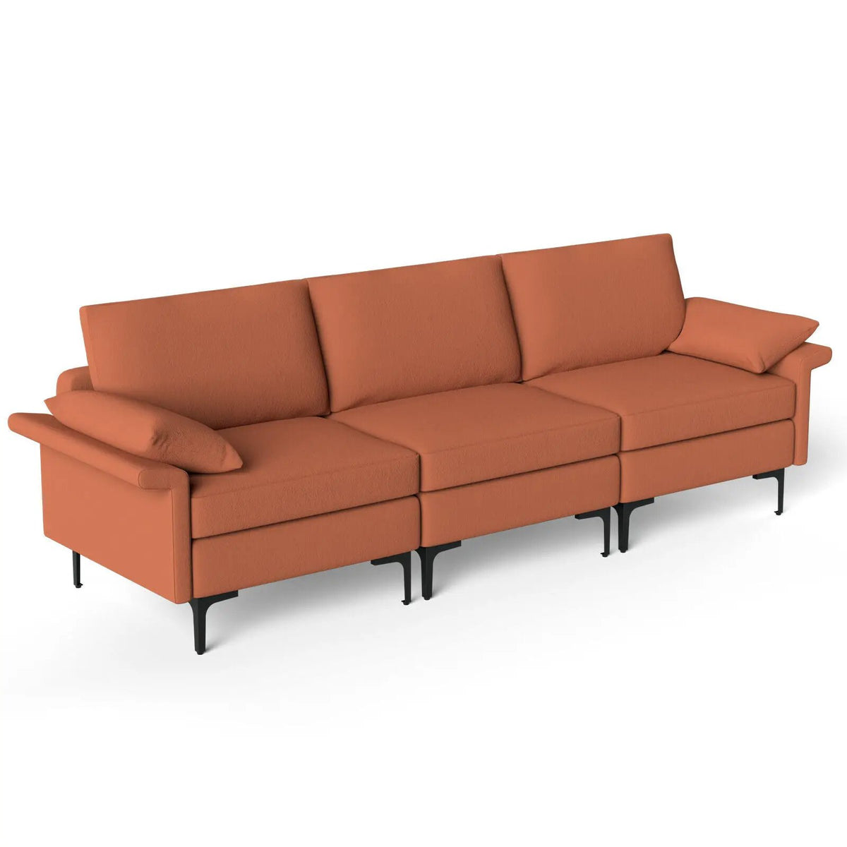 Large 3-Seat Sofa Sectional with Metal Legs for 3-4 people by DirectDeals