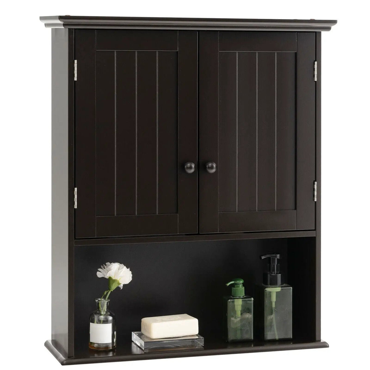 2-Door Wall Mount Bathroom Storage Cabinet with Open Shelf by DirectDeals