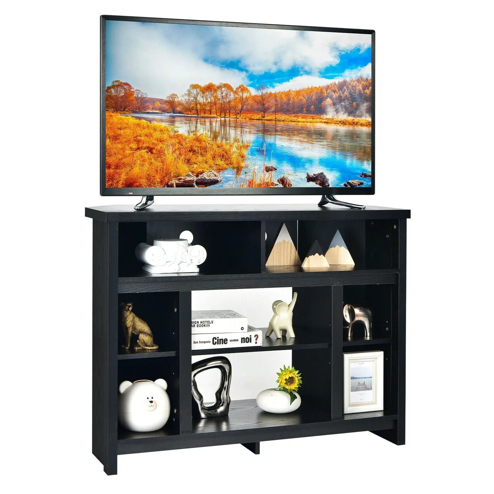 Modern Corner TV Stand with Adjustable Shelves for TVs up to 48 Inch by DirectDeals