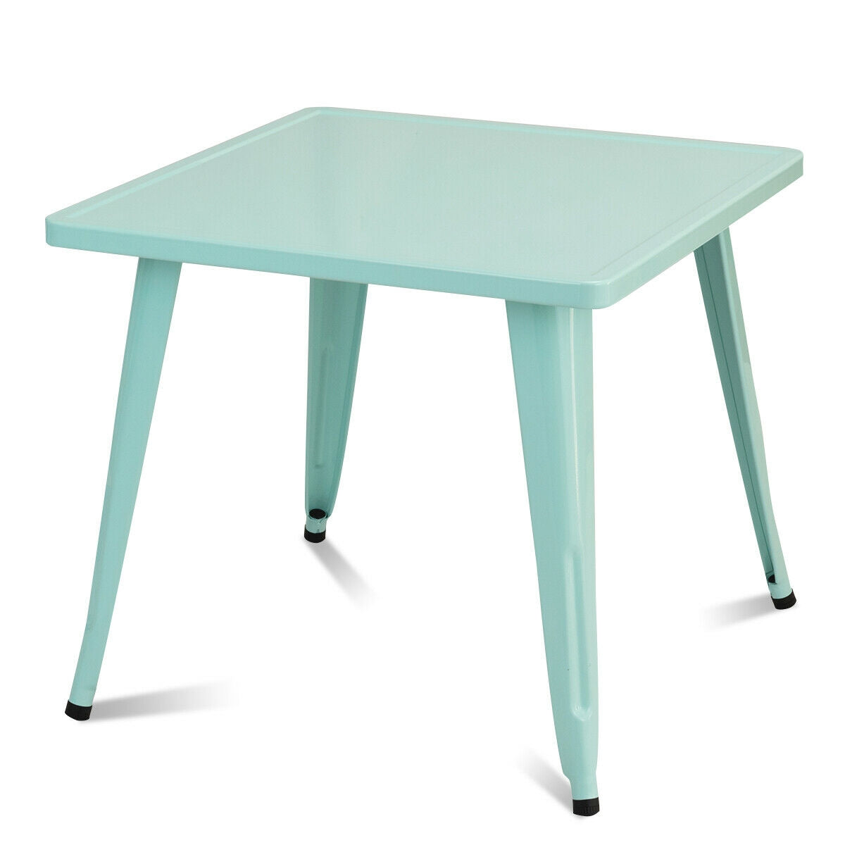 27 Inch Kids Square Steel Table Play Learn Activity Table-Blue by DirectDeals