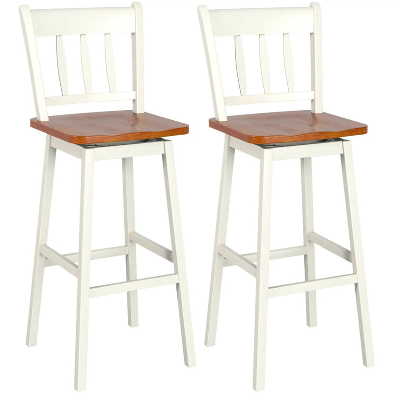 30.5 Inches Set of 2 Swivel Bar Stools with 360¬∞ Swiveling by DirectDeals