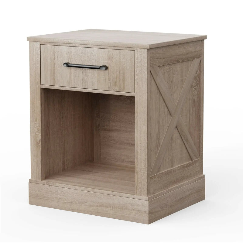Compact Nightstand with Drawer and Shelf by DirectDeals