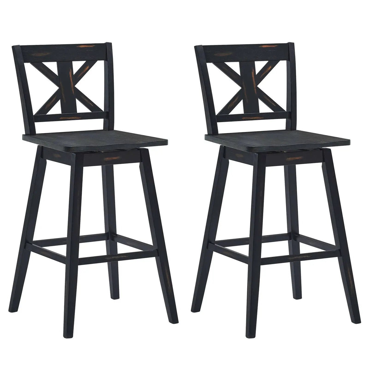 Set of 2 360-Degree Swivel Bar Stools for Home Restaurant by DirectDeals