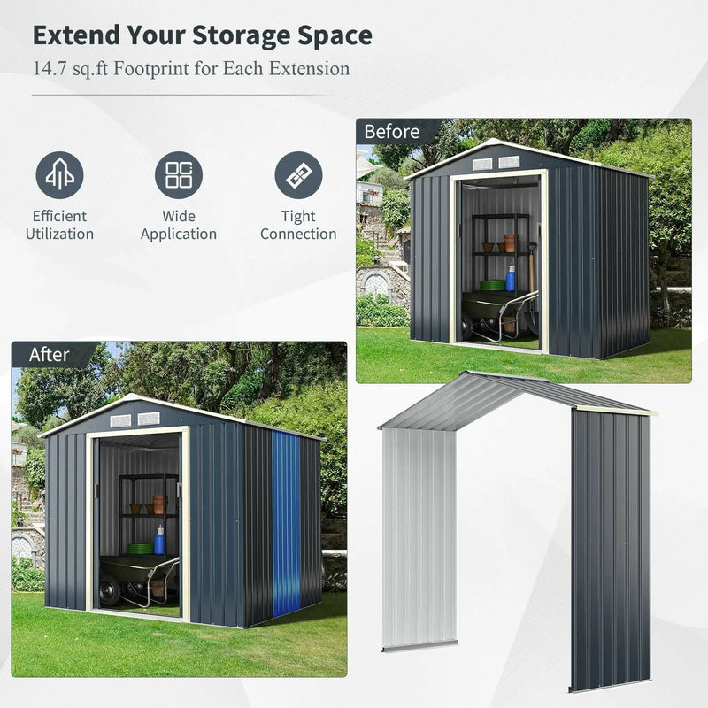 Outdoor Storage Shed Extension Kit for 7 Feet Shed Width by DirectDeals