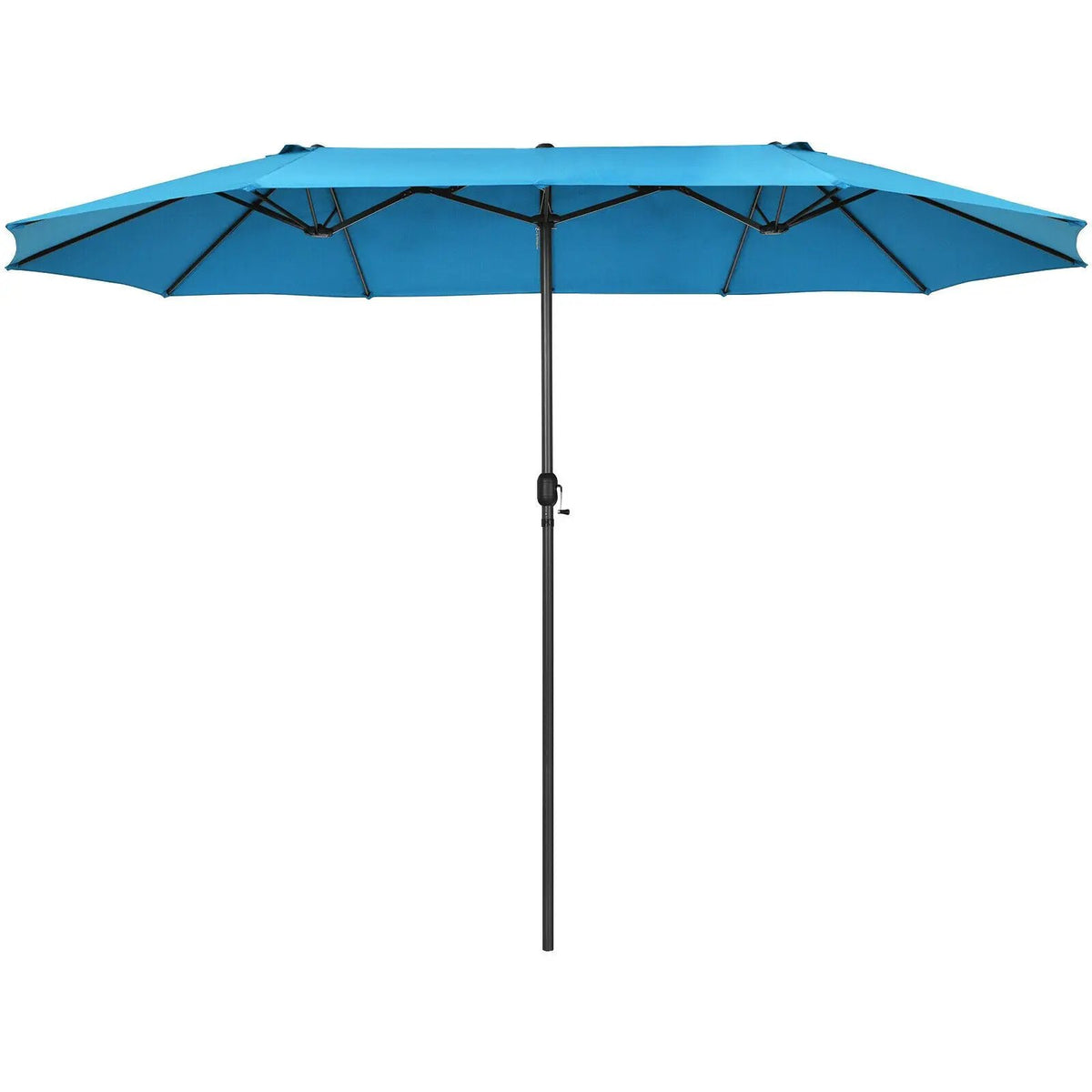 15 Feet Patio Double-Sided Umbrella with Hand-Crank System by DirectDeals