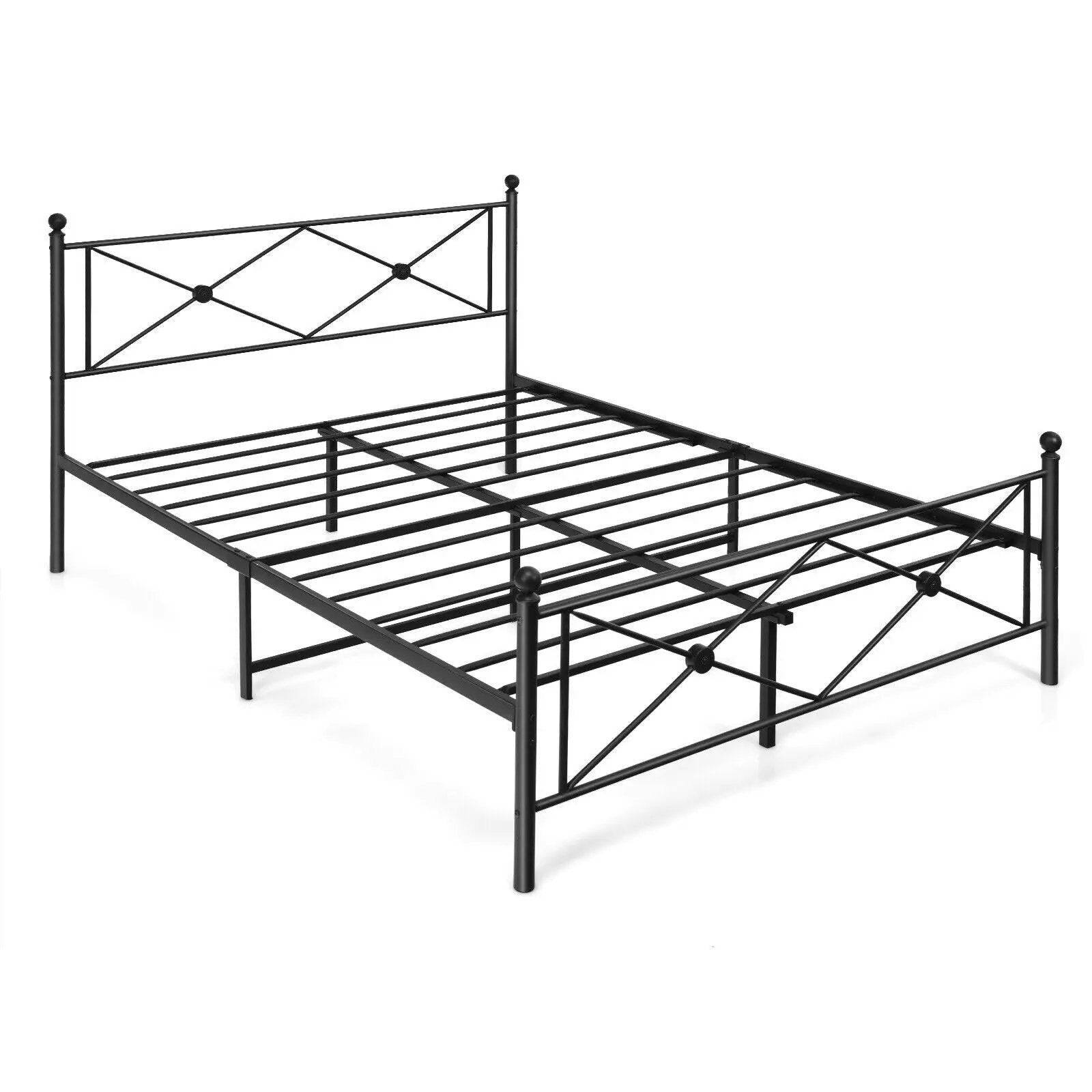 Full/Queen Size Metal Bed Frame Platform with Headboard by DirectDeals