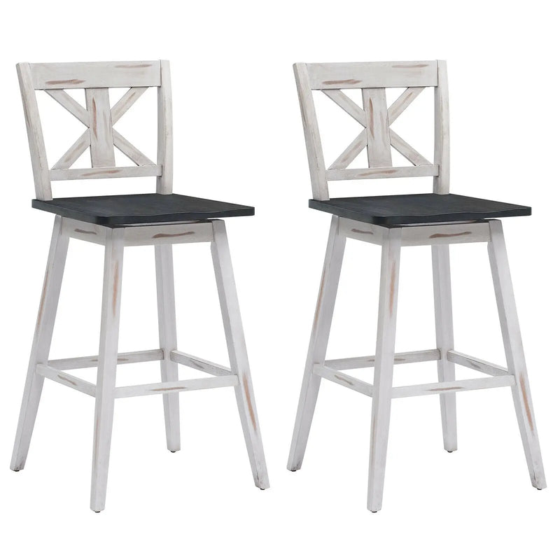 Set of 2 360-Degree Swivel Bar Stools for Home Restaurant by DirectDeals