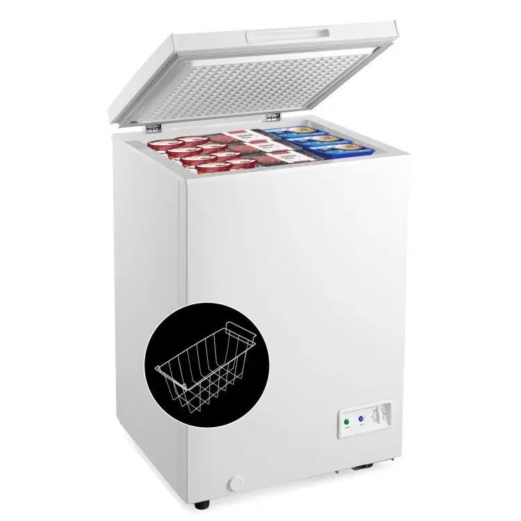3.5/5 Cu.ft Compact Chest Freezer with Removable Storage Basket by DirectDeals