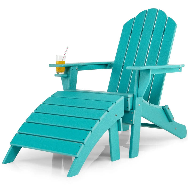Adirondack Folding Ottoman with All Weather HDPE by DirectDeals