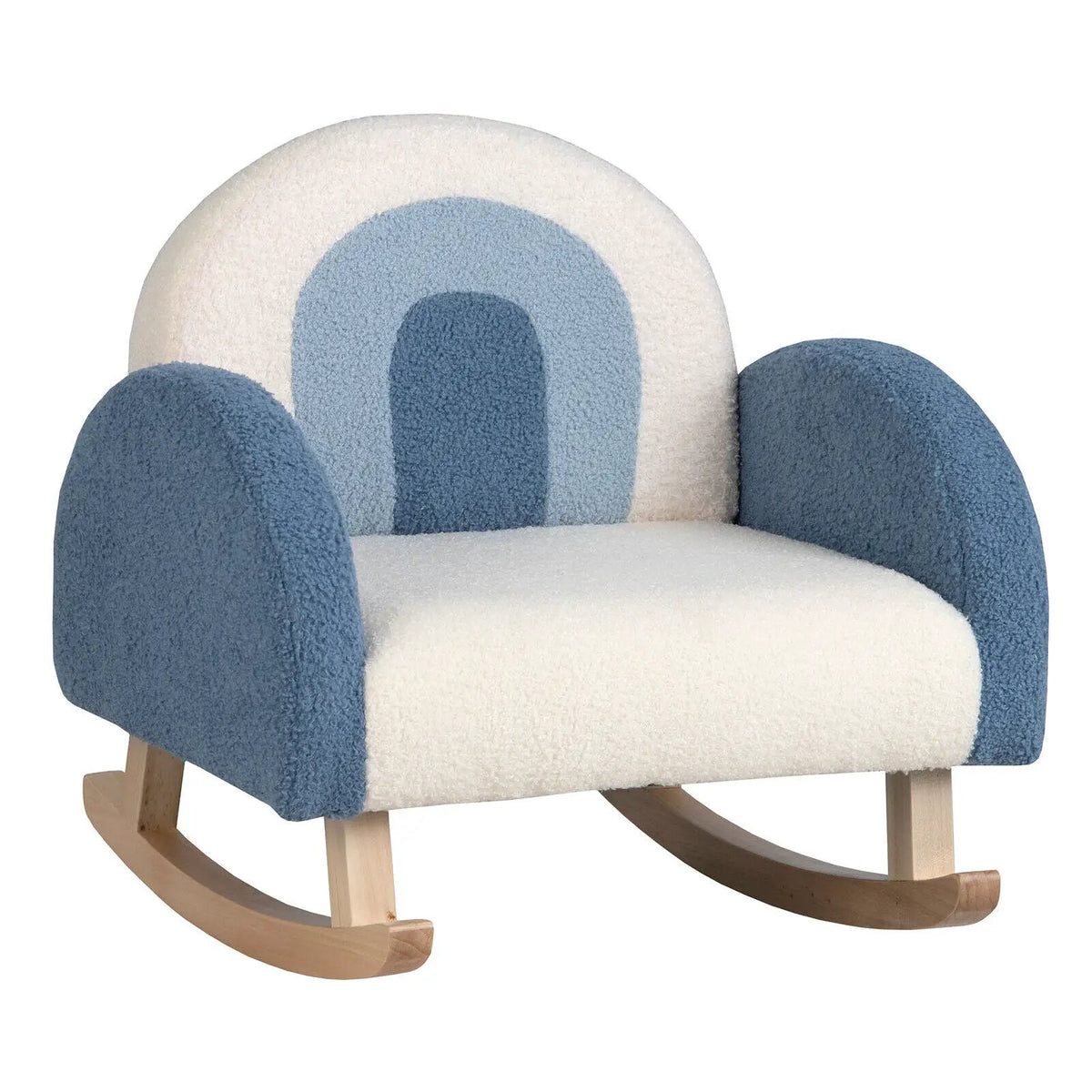 Kids Rocking Chair Children Velvet Upholstered Sofa with Solid Wood Legs by DirectDeals