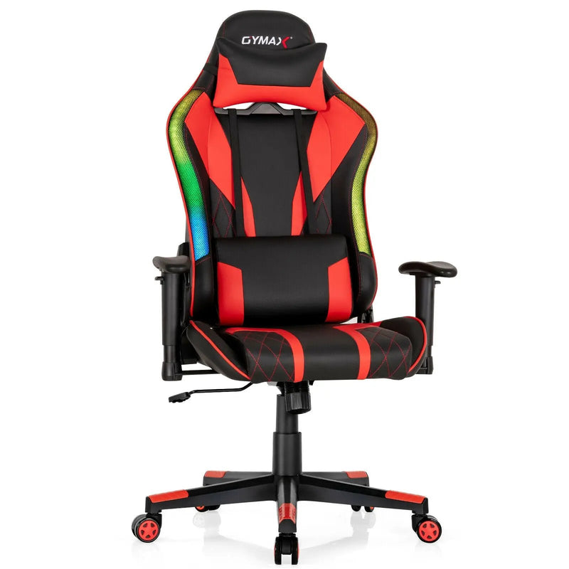 Gaming Chair Adjustable Swivel Computer Chair with Dynamic LED Lights by DirectDeals