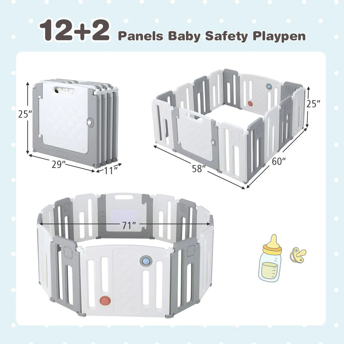 14 Panels Kids Safety Activity Play Center with Drawing Board by DirectDeals