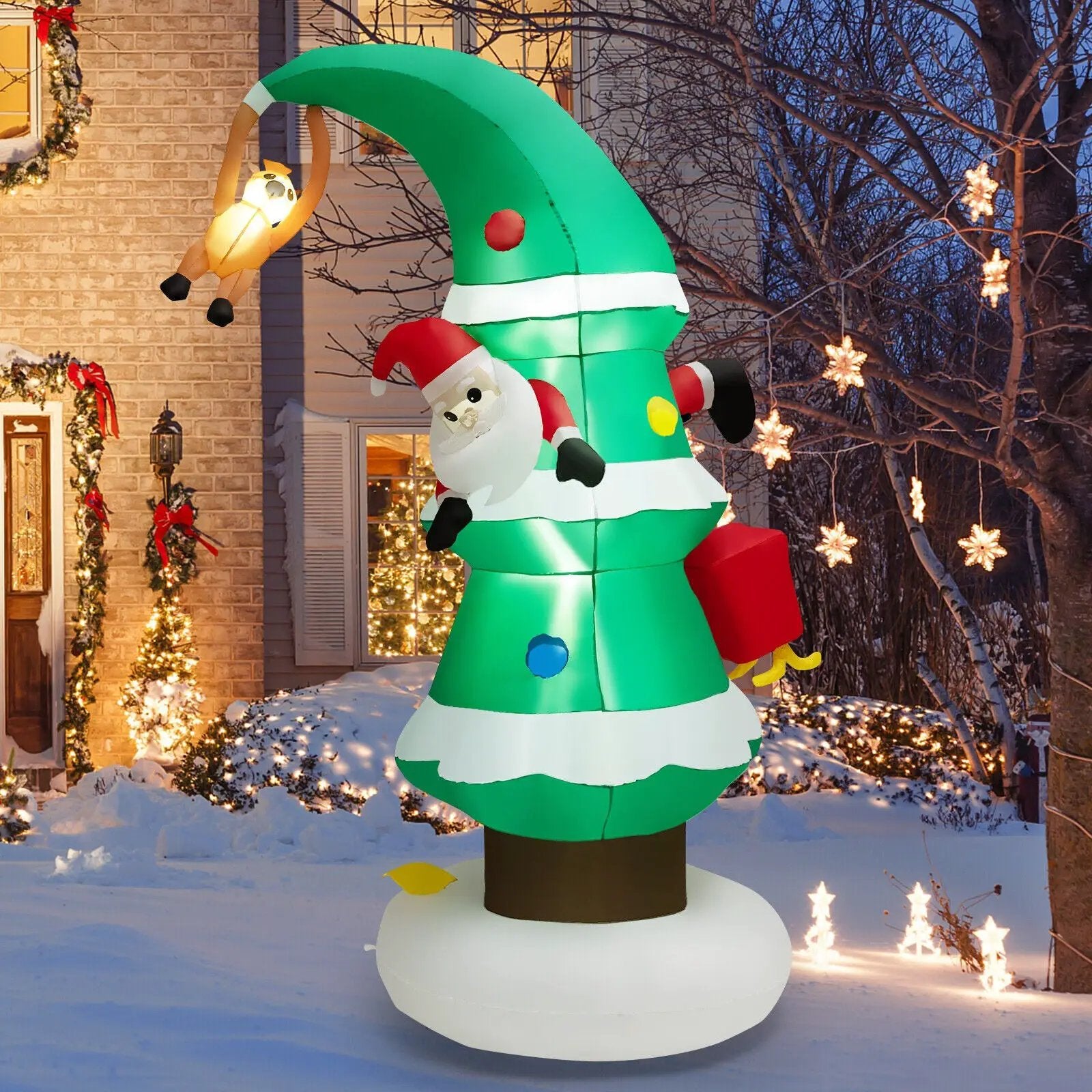 8 Feet Inflatable Christmas Tree with Santa Claus by DirectDeals