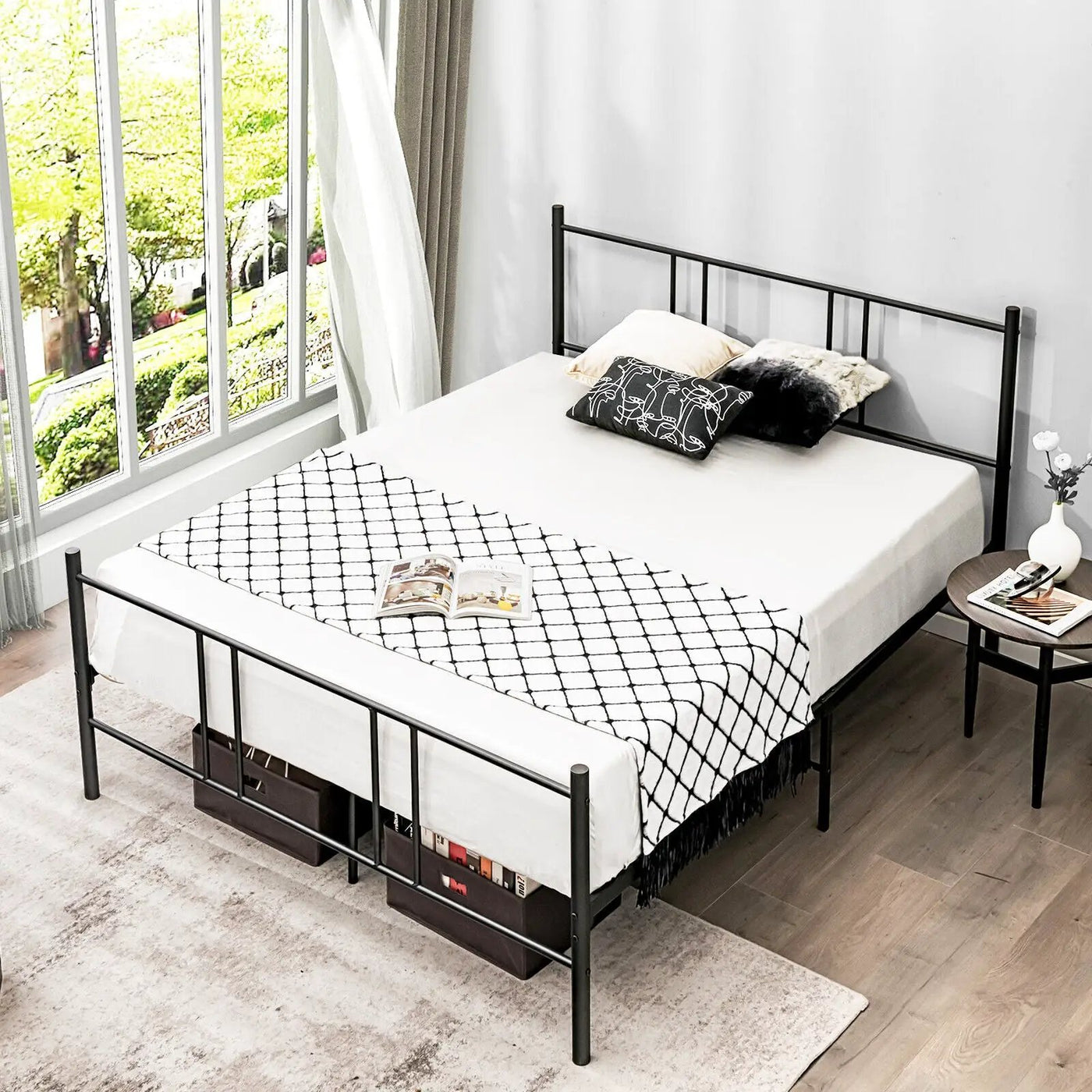 Full/Queen Size Platform Bed Frame with High Headboard by DirectDeals