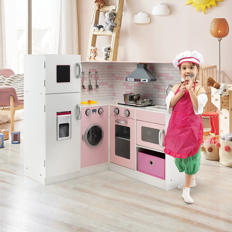 Corner Play Kitchen Wooden Toy Set with Sound and Light by DirectDeals