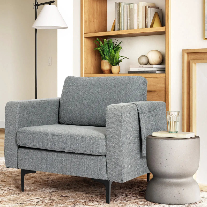 Modern Accent Armchair with Side Storage Pocket by DirectDeals