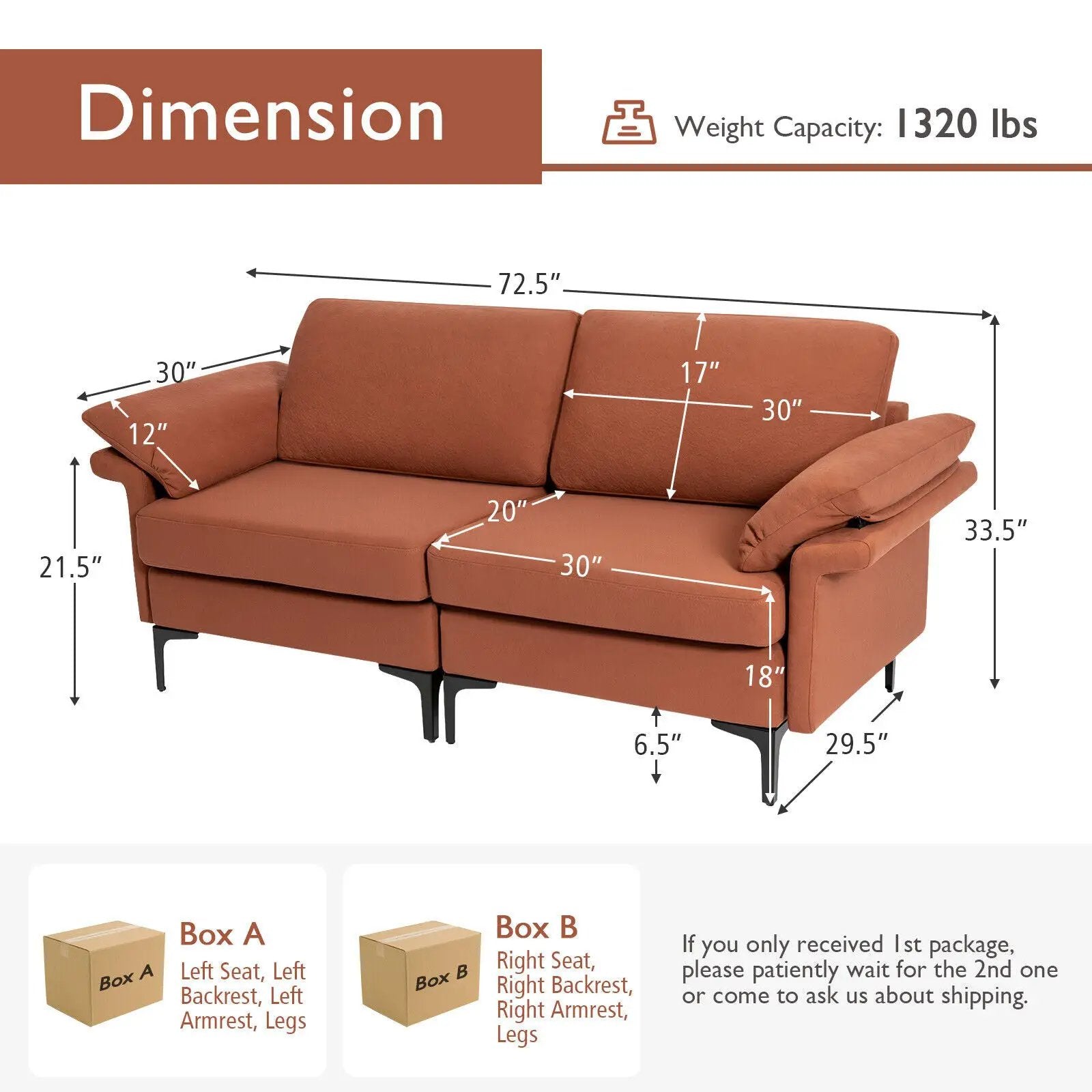 Modern Fabric Loveseat Sofa for with Metal Legs and Armrest Pillows by DirectDeals