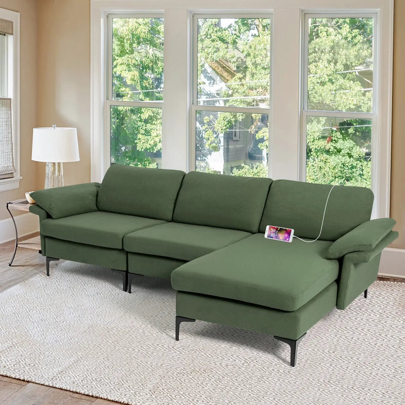 Extra Large Modular L-shaped Sectional Sofa with Reversible Chaise for 4-5 People by DirectDeals