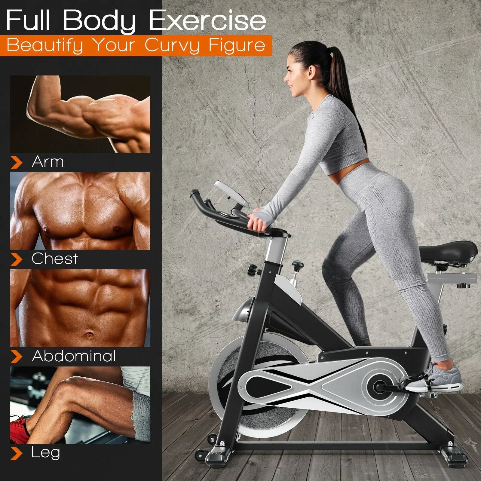 Exercise Bike Stationary Cycling Bike with 40 Lbs Flywheel by DirectDeals